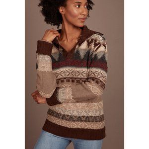 ZARA Lambswool Nordic Pattern Sweater Size M